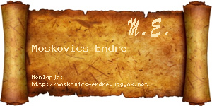 Moskovics Endre névjegykártya