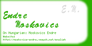 endre moskovics business card
